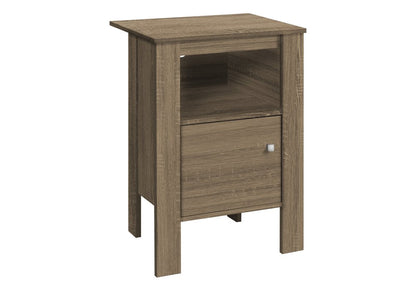 24" Deep Taupe Wood End Table With Shelf HomeRoots