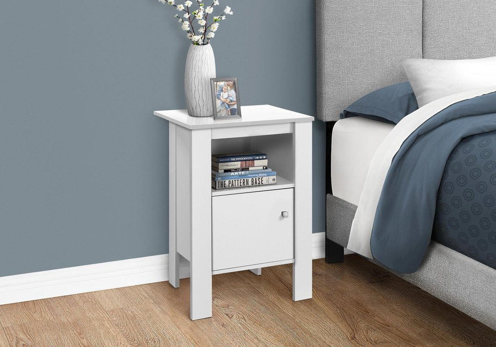24" White Wood End Table With Shelf HomeRoots