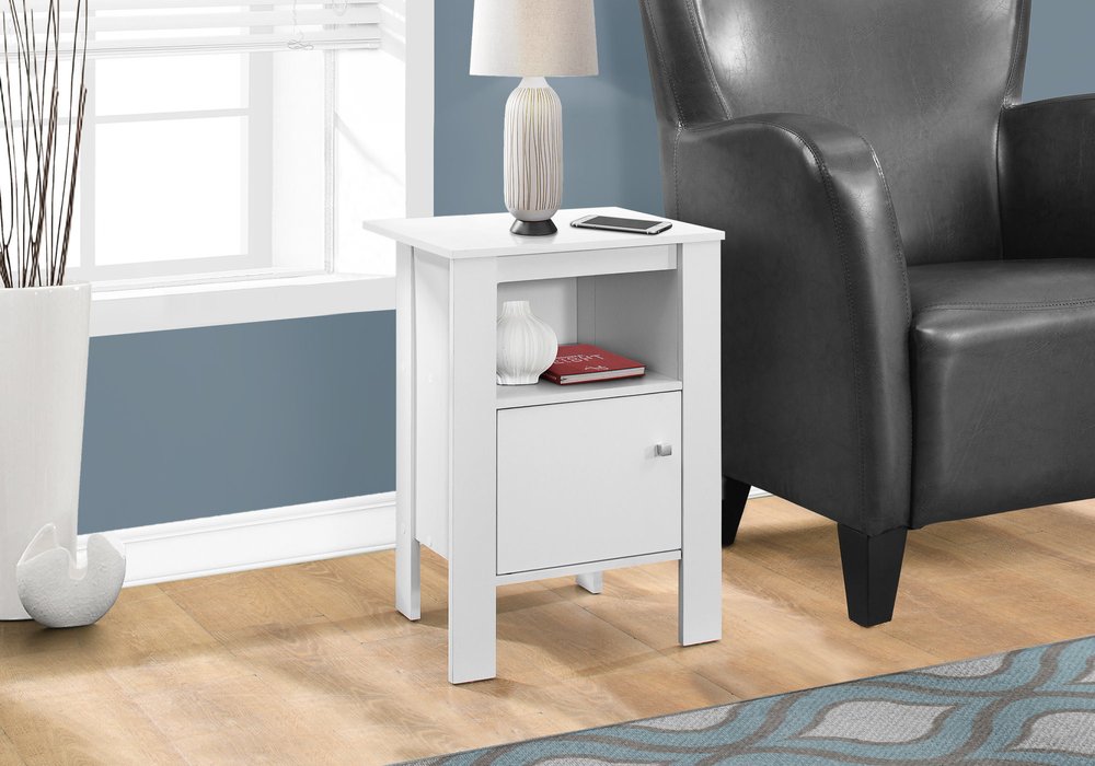 24" White Wood End Table With Shelf HomeRoots