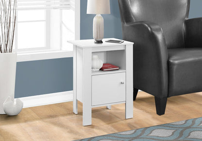 24" White Wood End Table With Shelf HomeRoots
