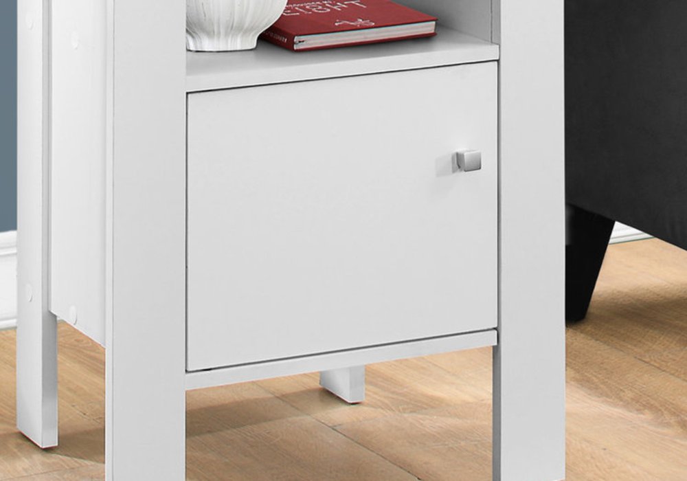 24" White Wood End Table With Shelf HomeRoots