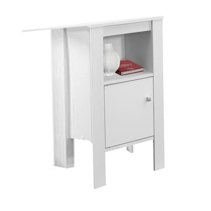 24" White Wood End Table With Shelf