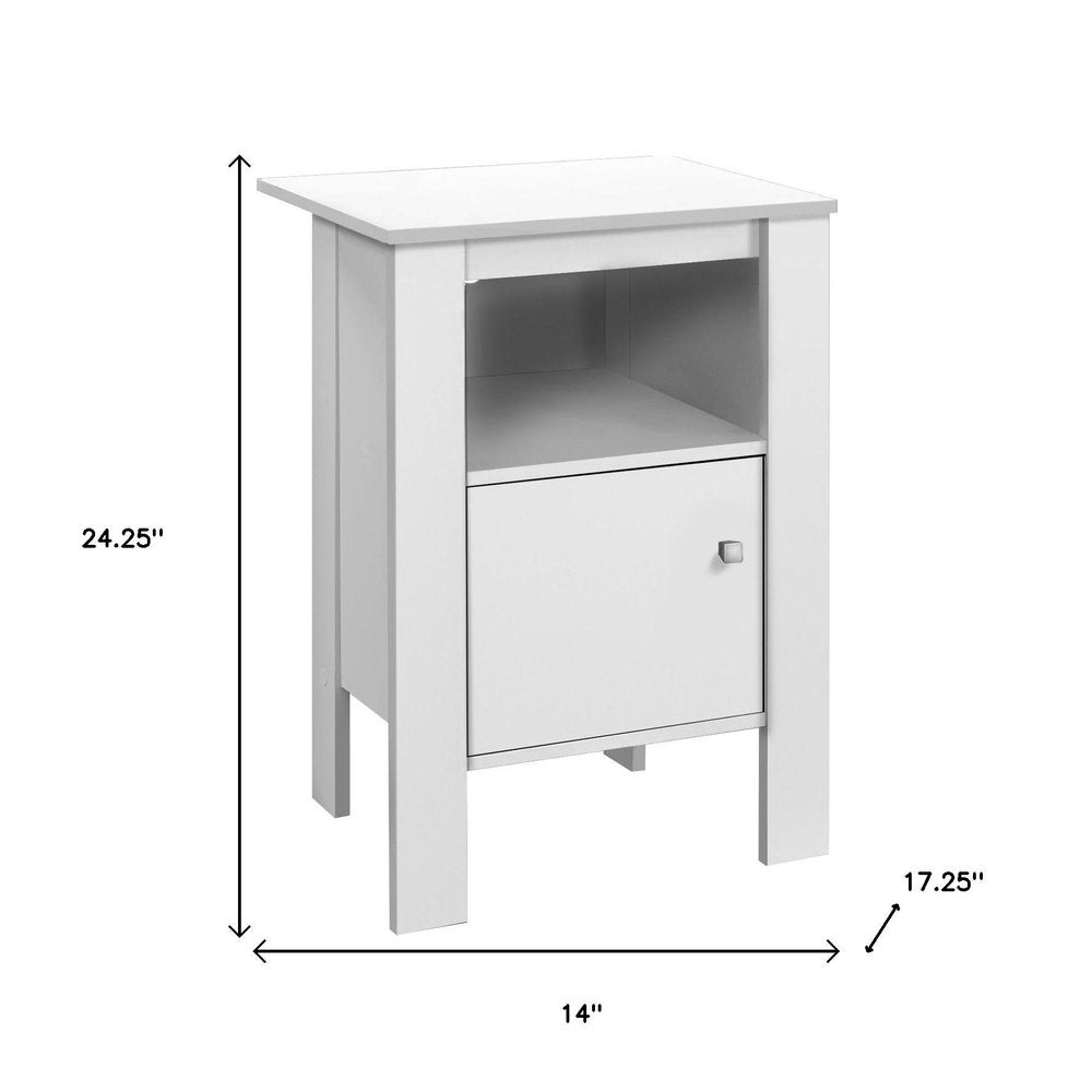 24" White Wood End Table With Shelf HomeRoots