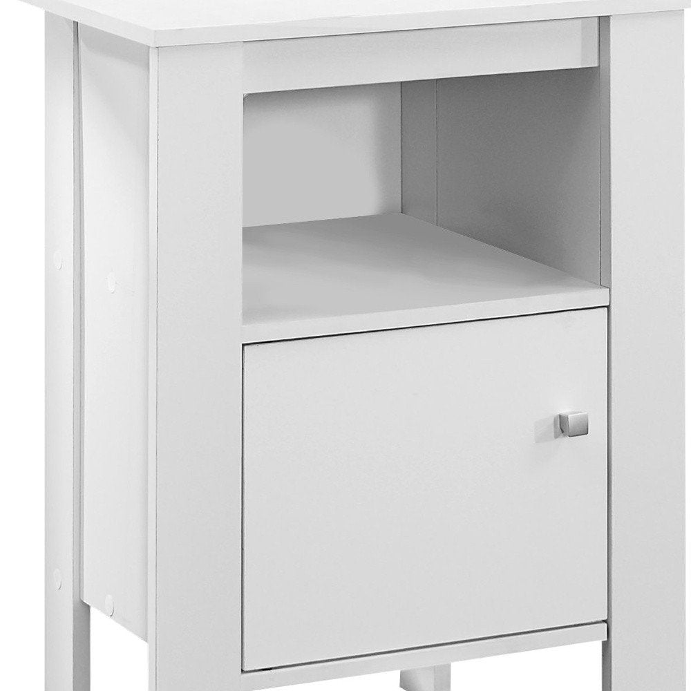 24" White Wood End Table With Shelf HomeRoots