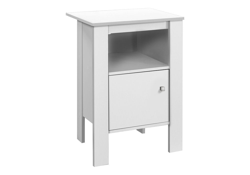 24" White Wood End Table With Shelf HomeRoots