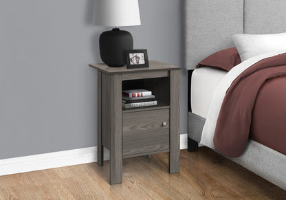 24" Gray Wood End Table With Shelf HomeRoots