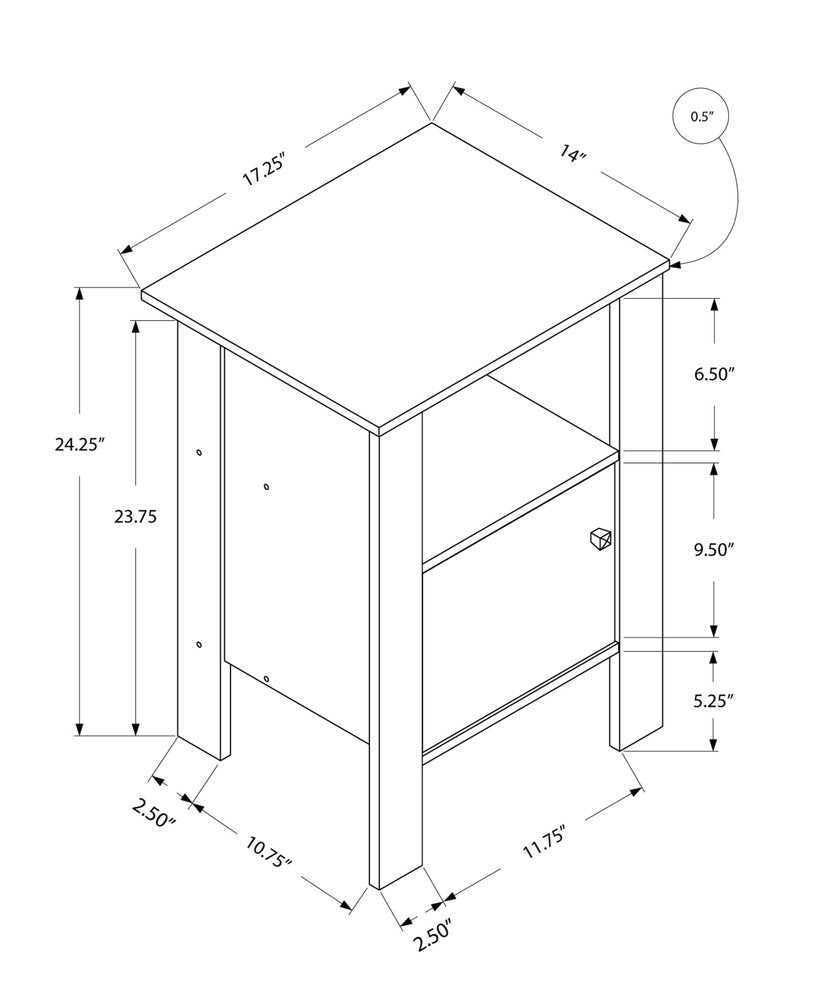 24" Gray Wood End Table With Shelf HomeRoots
