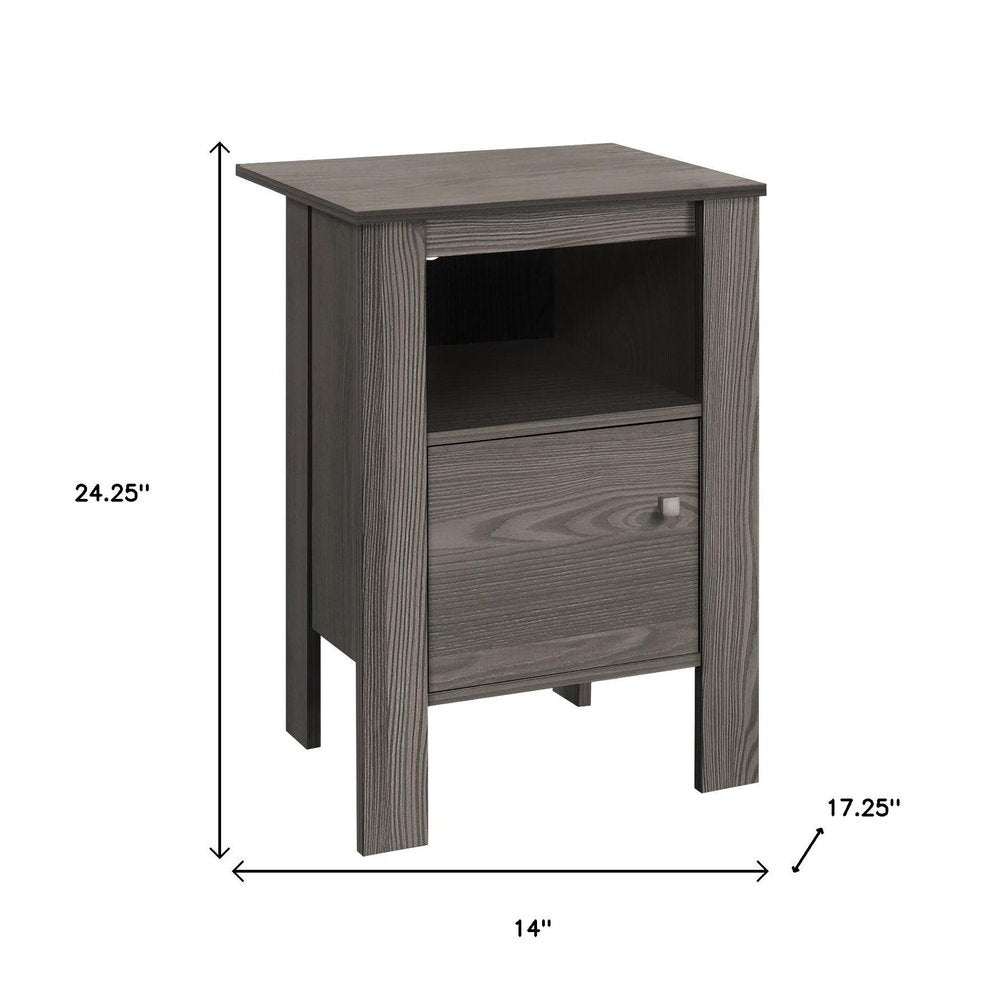 24" Gray Wood End Table With Shelf HomeRoots