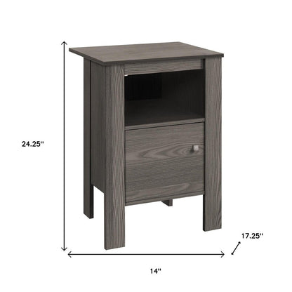 24" Gray Wood End Table With Shelf HomeRoots