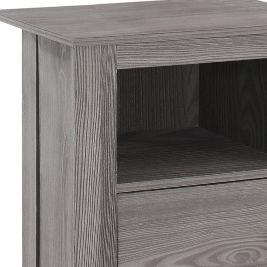 24" Gray Wood End Table With Shelf HomeRoots