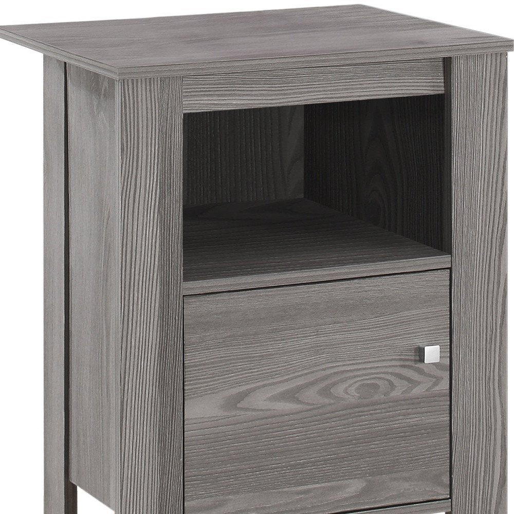 24" Gray Wood End Table With Shelf HomeRoots