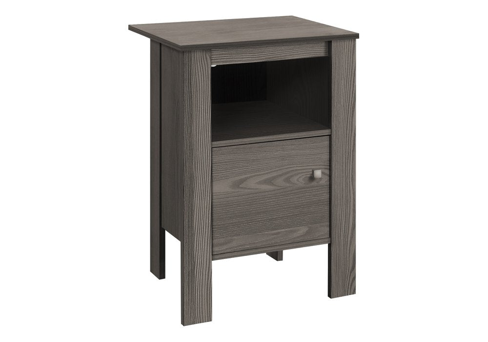 24" Gray Wood End Table With Shelf HomeRoots