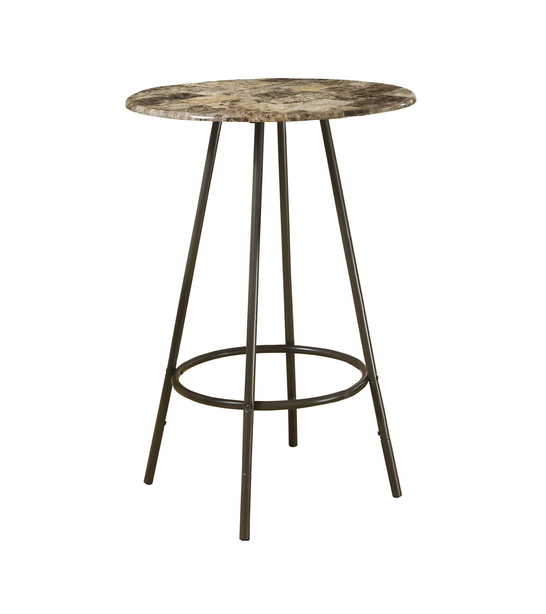30" Beige And Brown Rounded Manufactured Wood Bar Table - FurniFindUSA
