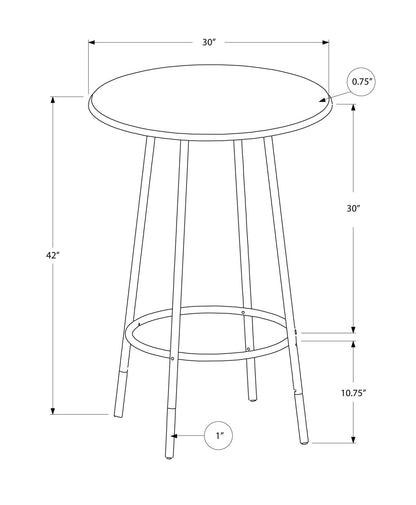 30" Beige And Brown Rounded Manufactured Wood Bar Table - FurniFindUSA