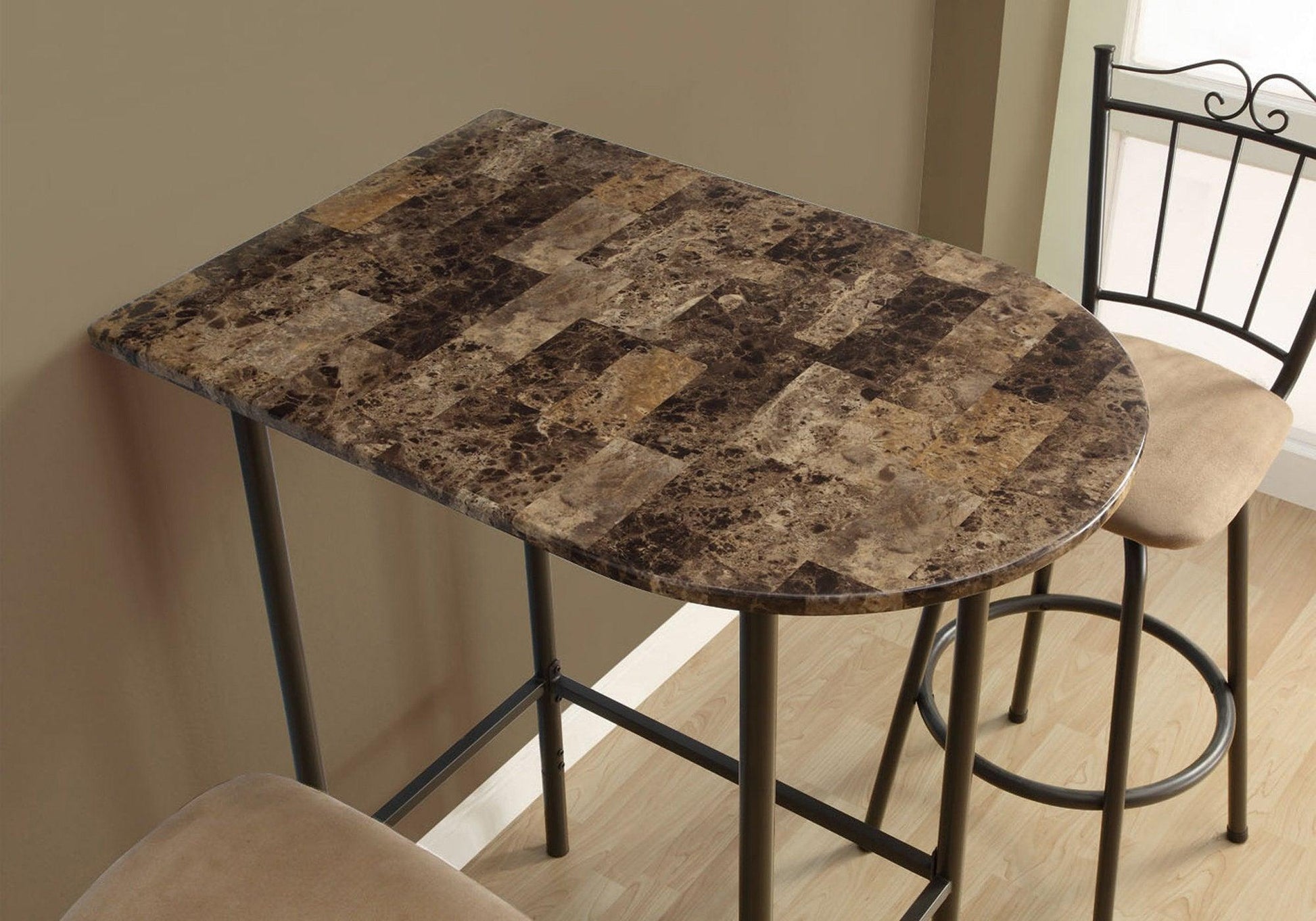 24" Brown Free Form Manufactured Wood Bar Table - FurniFindUSA