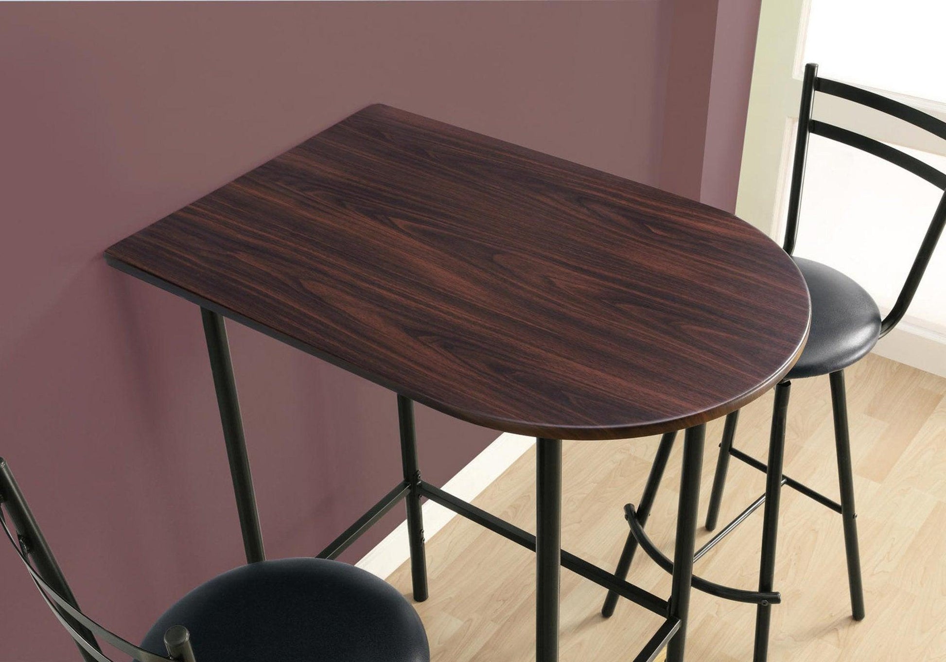 24" Brown And Black Free Form Manufactured Wood Bar Table - FurniFindUSA