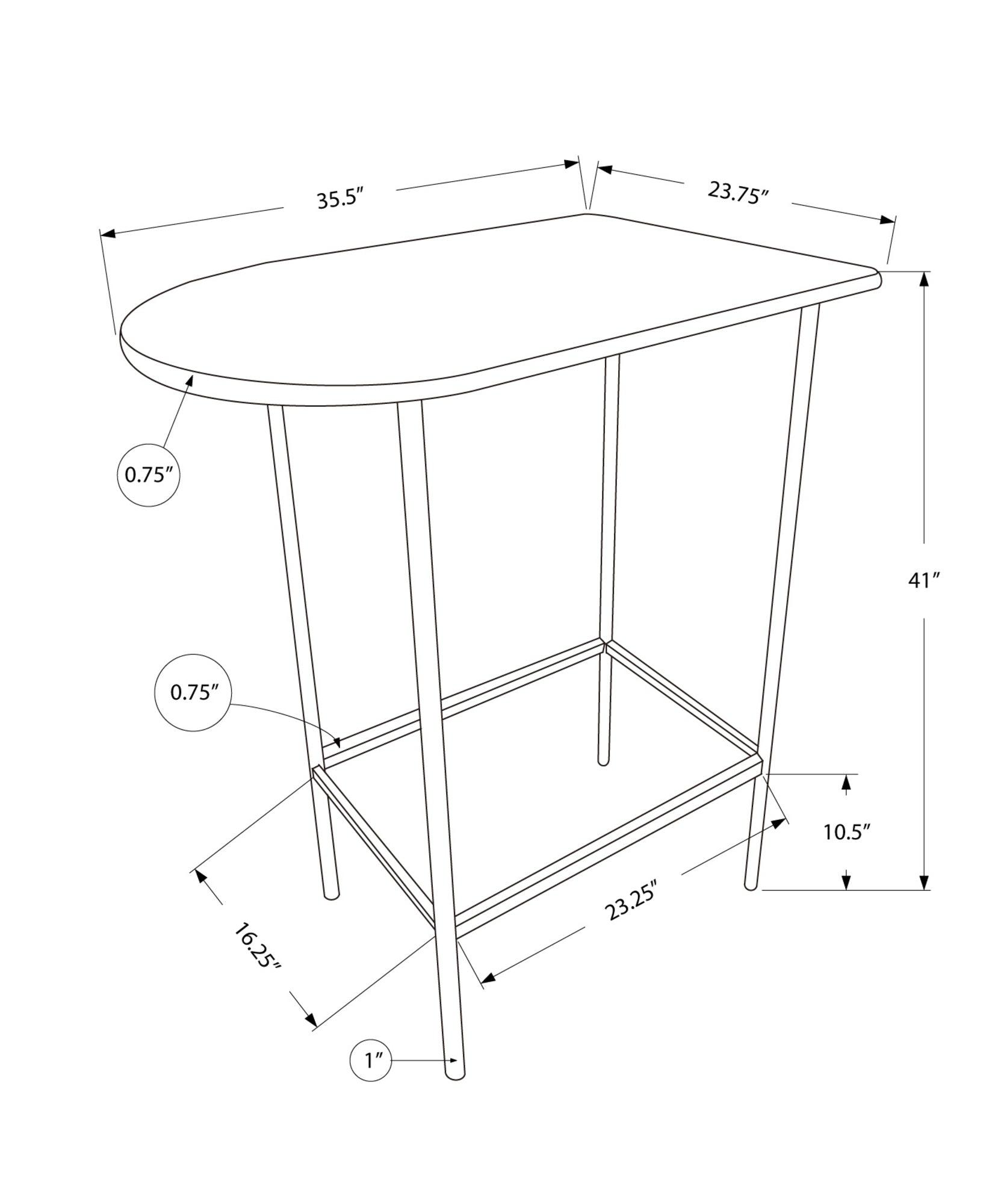 24" Brown And Black Free Form Manufactured Wood Bar Table - FurniFindUSA