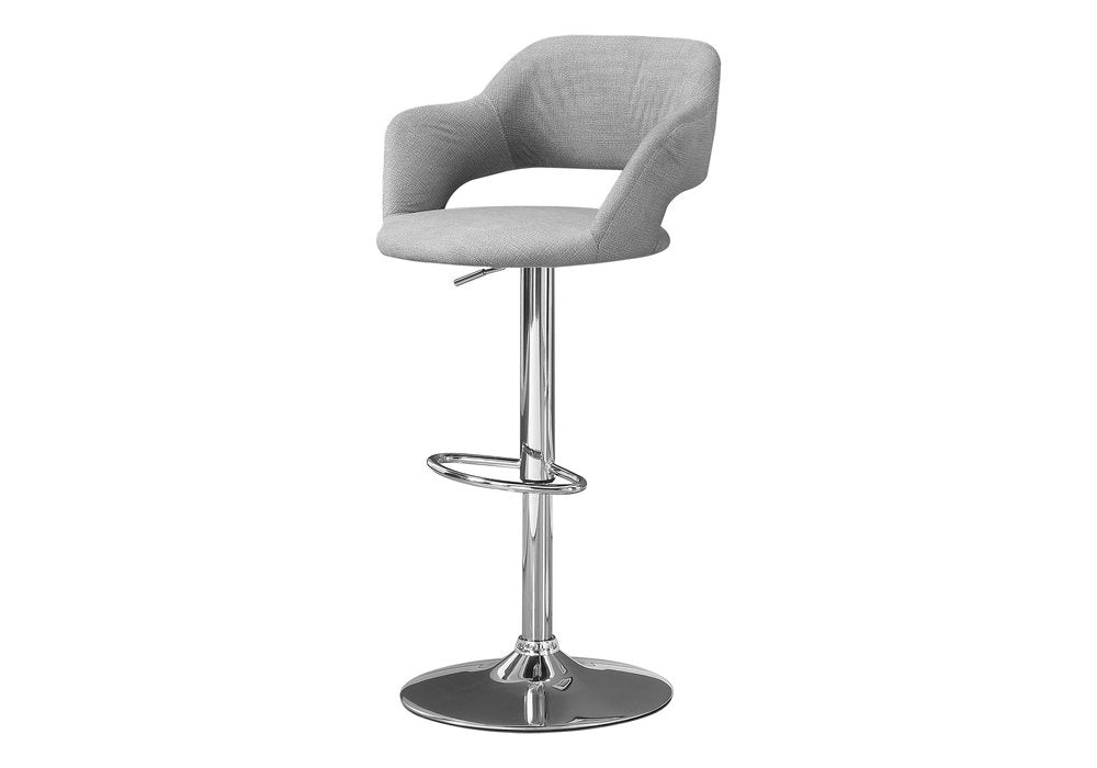 Light Gray and Silver Metal Low Back Bar Chair HomeRoots