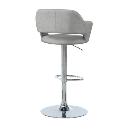Light Gray and Silver Metal Low Back Bar Chair HomeRoots