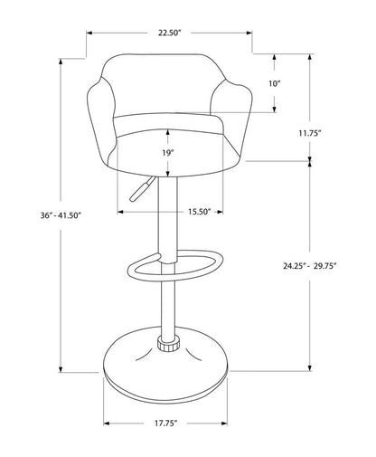 Light Gray and Silver Metal Low Back Bar Chair HomeRoots