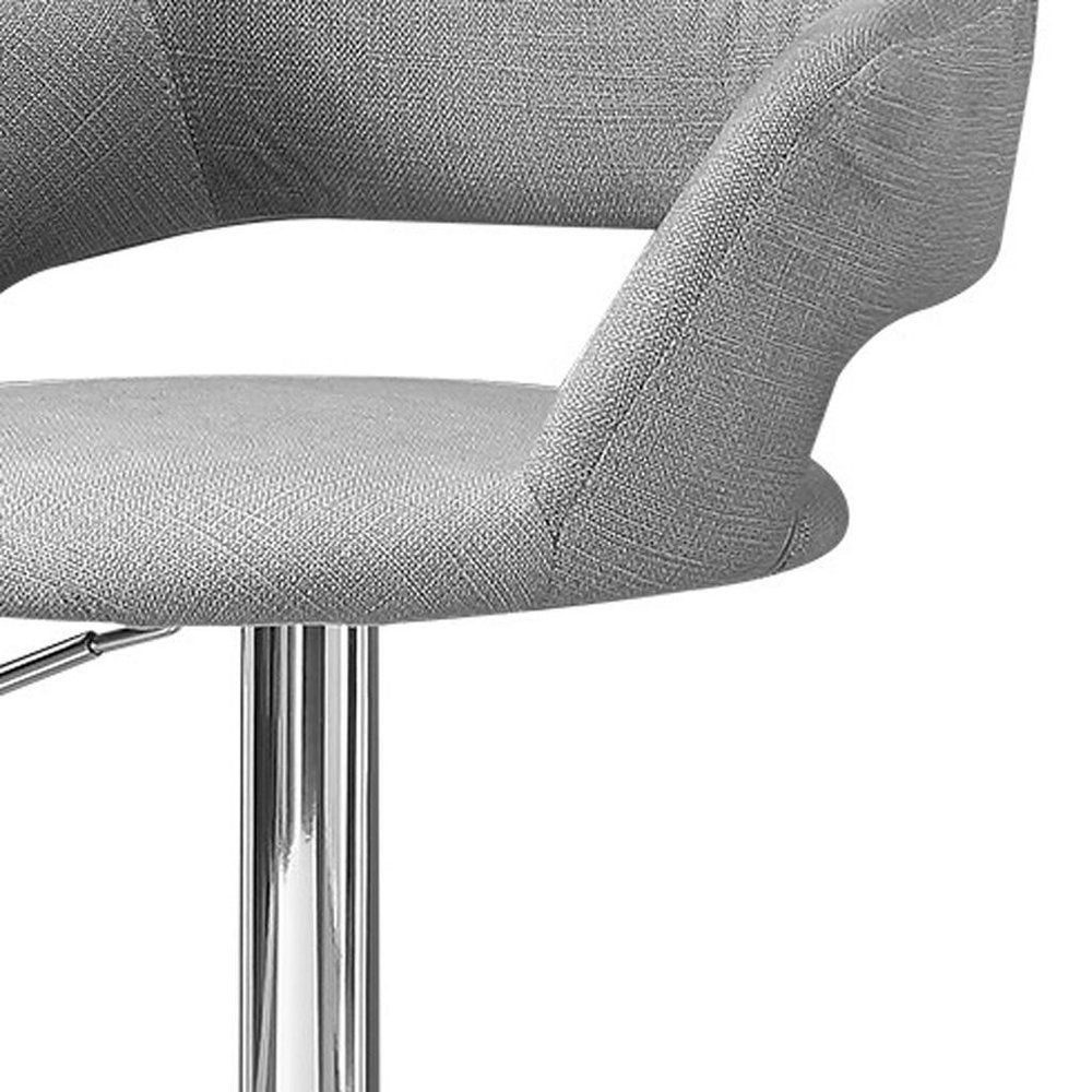 Light Gray and Silver Metal Low Back Bar Chair HomeRoots