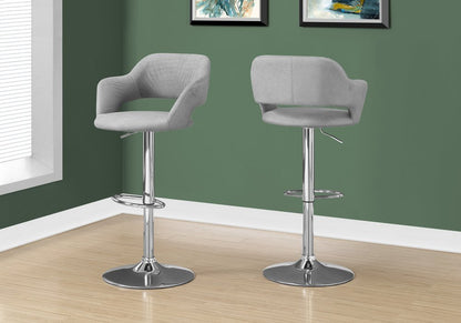 Light Gray and Silver Metal Low Back Bar Chair HomeRoots