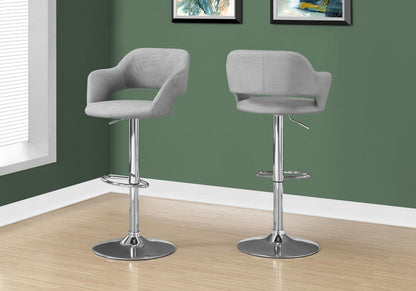 Light Gray and Silver Metal Low Back Bar Chair HomeRoots
