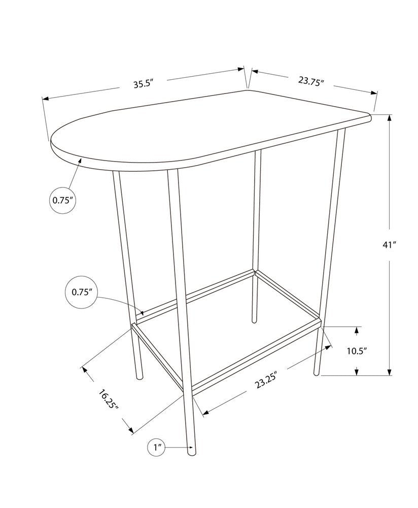 24" White Free Form Manufactured Wood Bar Table HomeRoots