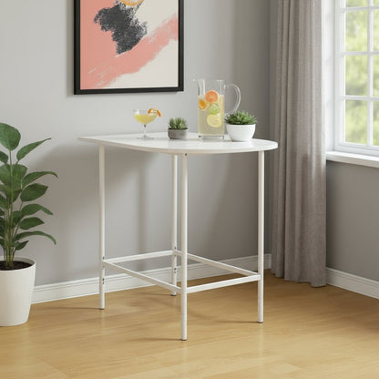 24" White Free Form Manufactured Wood Bar Table HomeRoots
