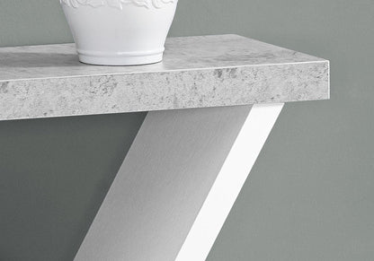 36" Gray and White Abstract Console Table With Shelves HomeRoots