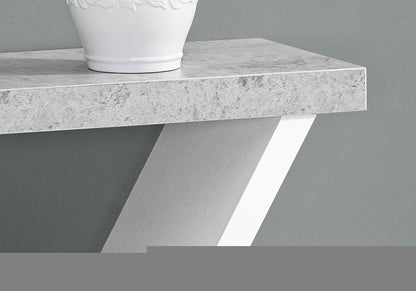 36" Gray and White Abstract Console Table With Shelves HomeRoots
