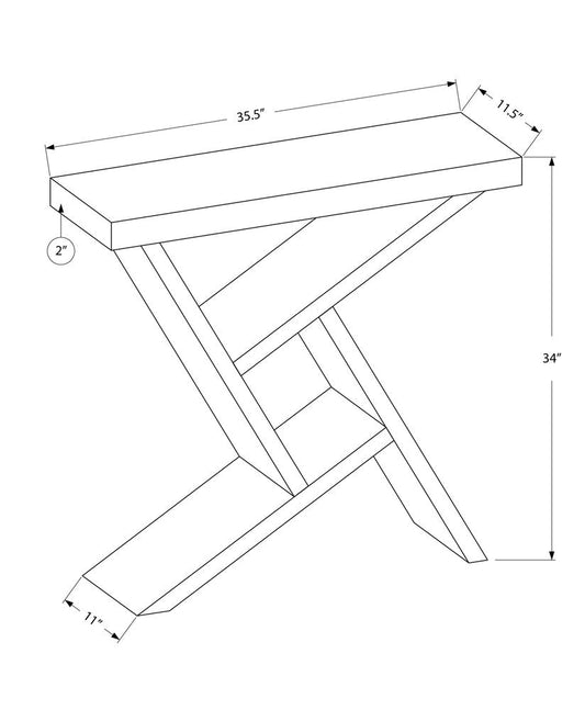 36" Gray and Black Abstract Console Table With Shelves HomeRoots