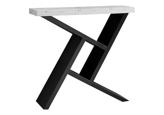 36" Gray and Black Abstract Console Table With Shelves HomeRoots