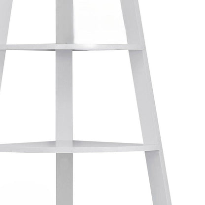 White Wood Four Tier Corner Bookcase HomeRoots