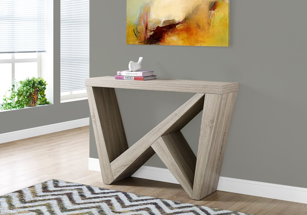 47" Taupe Abstract Console Table HomeRoots
