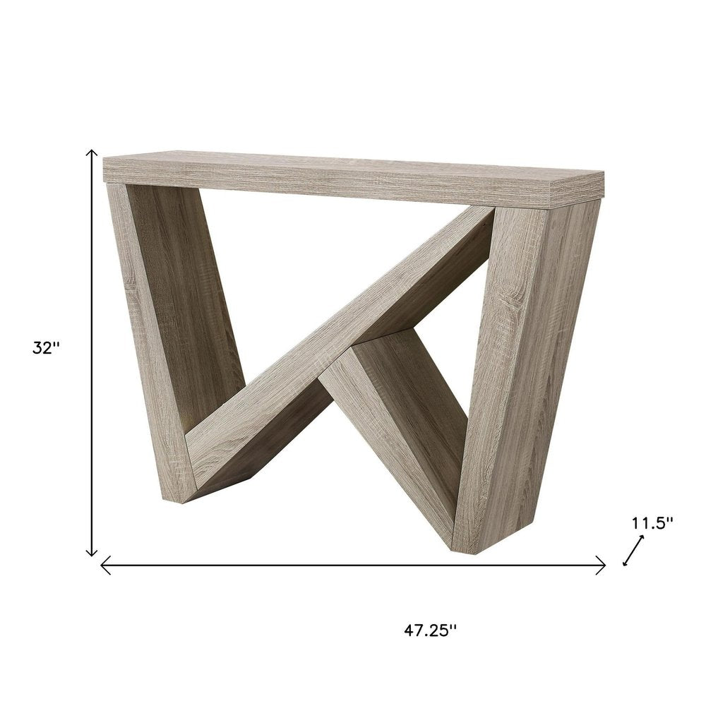 47" Taupe Abstract Console Table HomeRoots