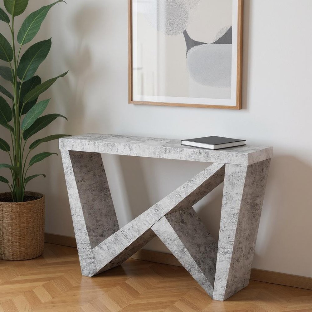 47" Gray Abstract Console Table — view 9