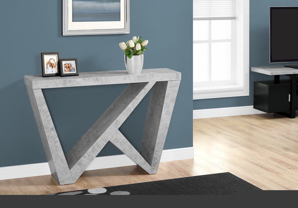 47" Gray Abstract Console Table HomeRoots