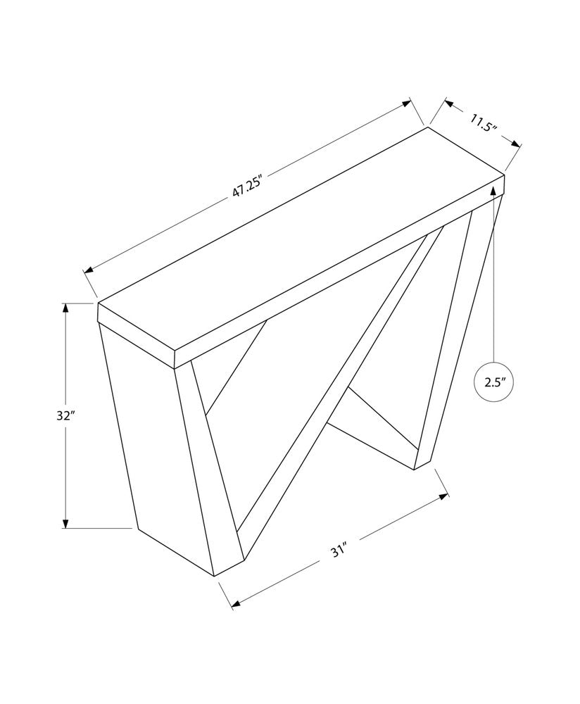 47" Gray Abstract Console Table HomeRoots