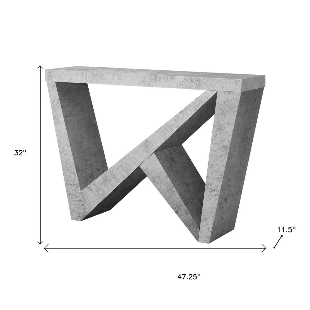 47" Gray Abstract Console Table HomeRoots