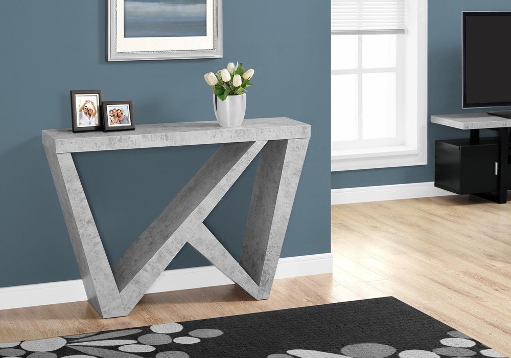47" Gray Abstract Console Table — view 2
