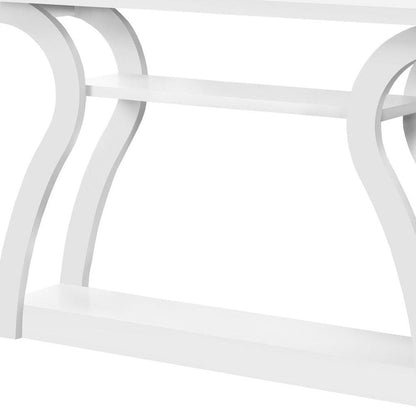 47" White Floor Shelf Console Table With Shelves HomeRoots