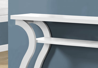 47" White Floor Shelf Console Table With Shelves HomeRoots