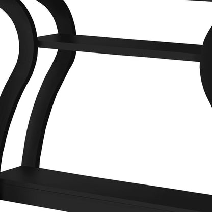 47" Black Floor Shelf Console Table With Shelves HomeRoots