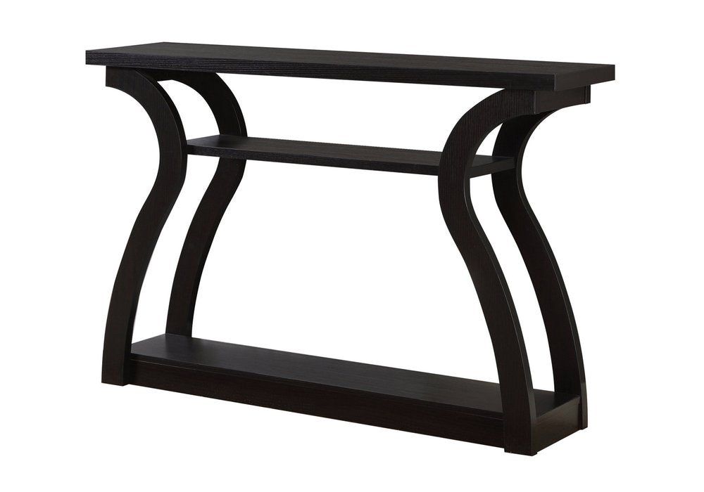 47" Espresso Floor Shelf Console Table With Storage HomeRoots