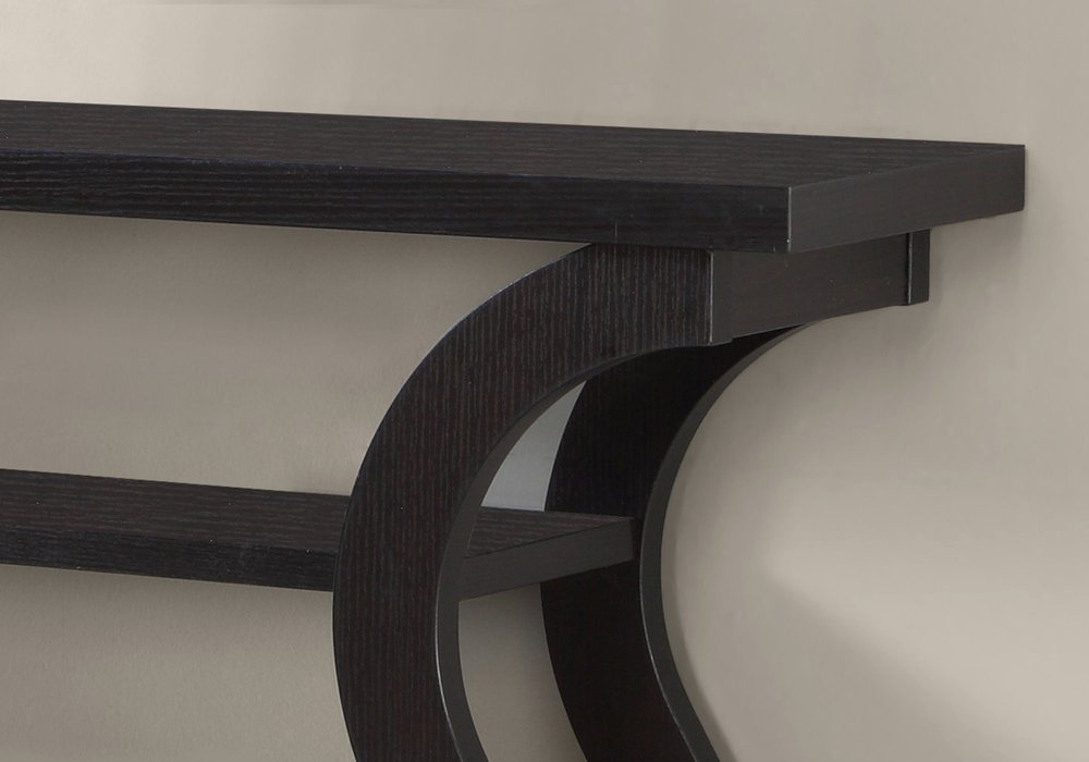 47" Espresso Floor Shelf Console Table With Storage HomeRoots