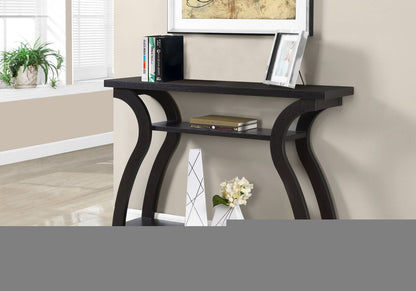 47" Espresso Floor Shelf Console Table With Storage HomeRoots