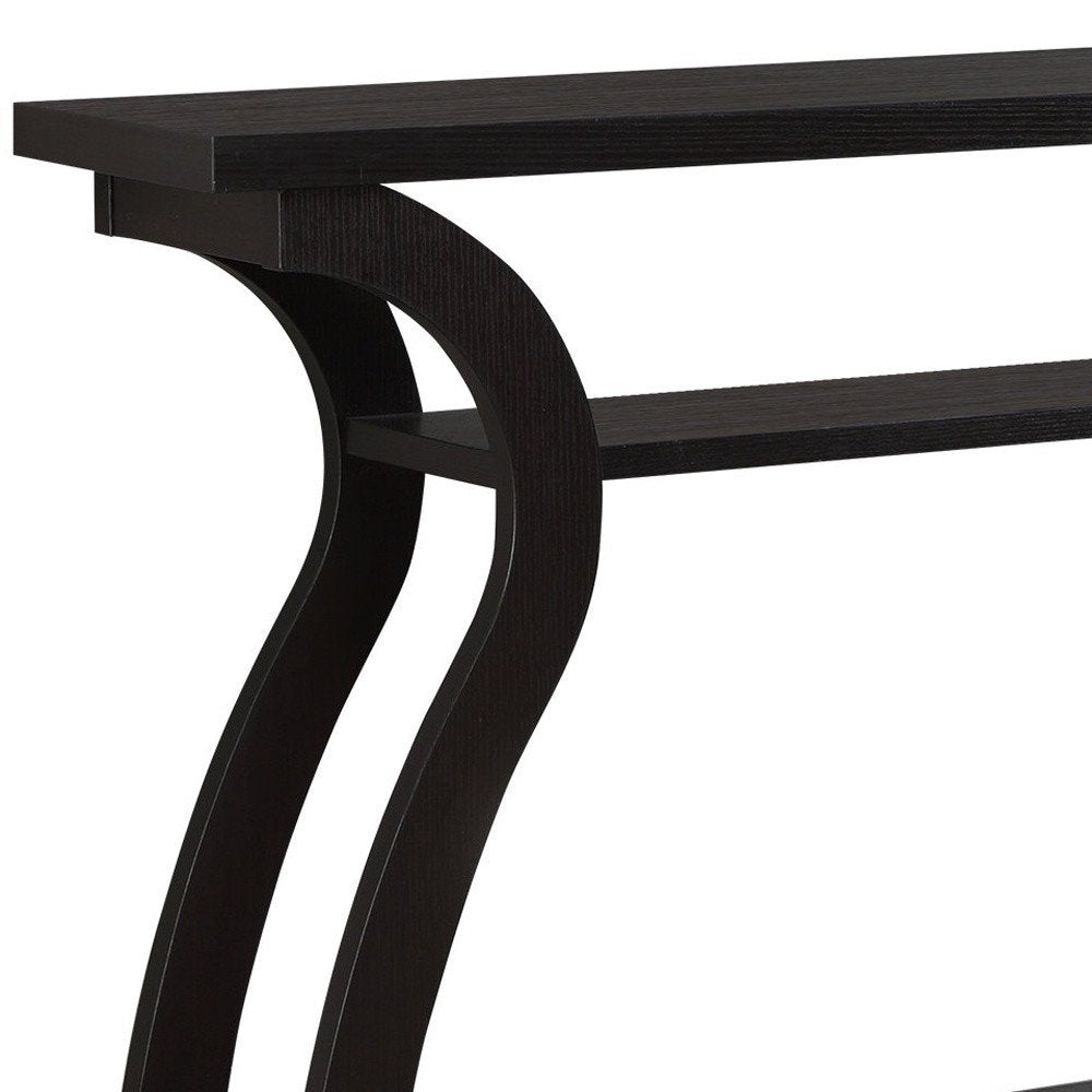 47" Espresso Floor Shelf Console Table With Storage HomeRoots