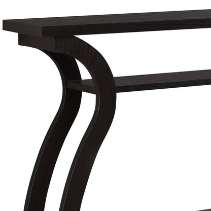 47" Espresso Floor Shelf Console Table With Storage HomeRoots