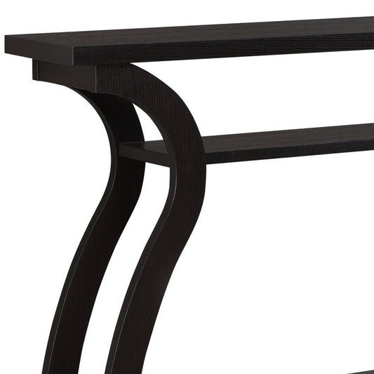 47" Espresso Floor Shelf Console Table With Storage HomeRoots
